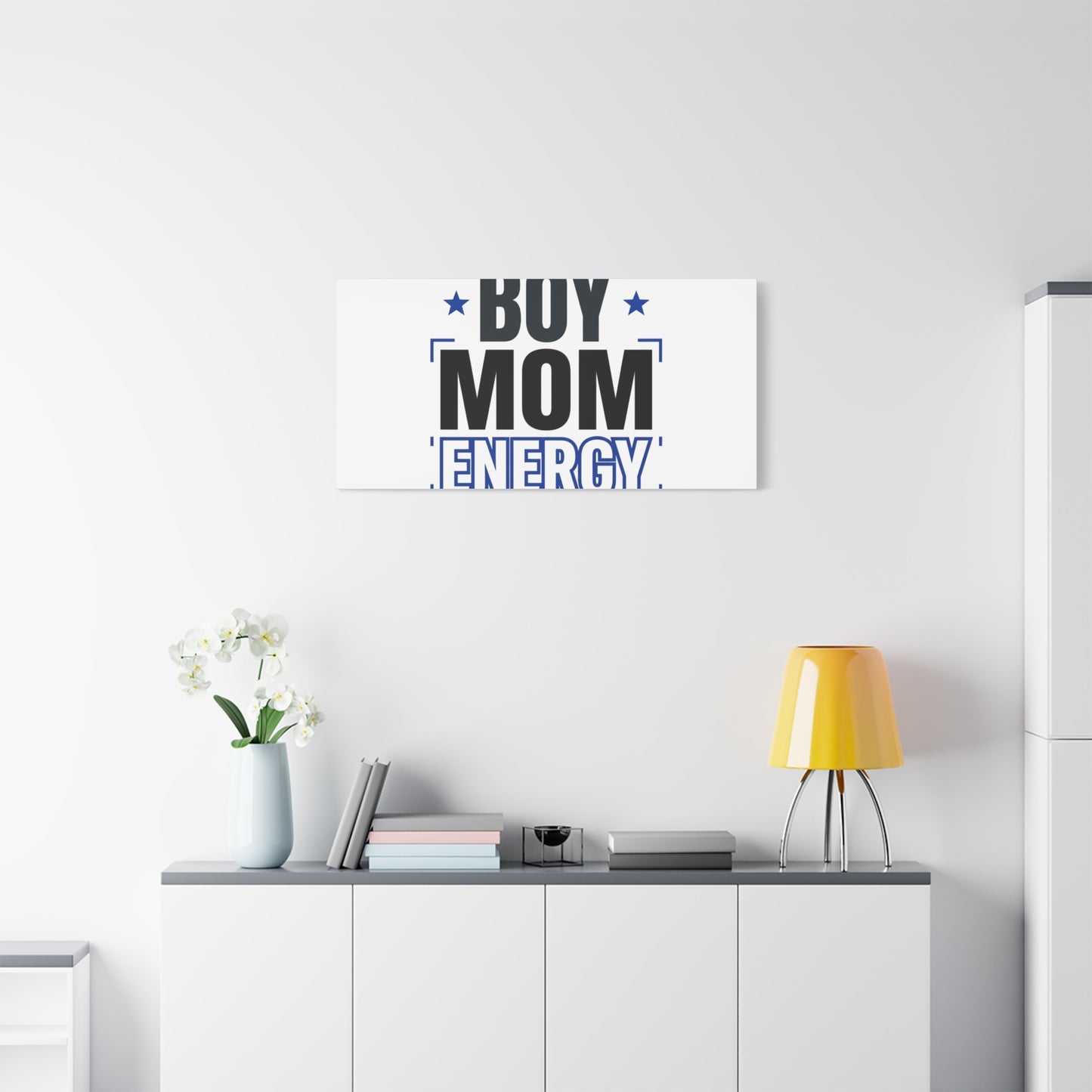 Boy Mom Energy Canvas, Minimal Typographic Mom Wall Art | Mother’s Day Mom Identity