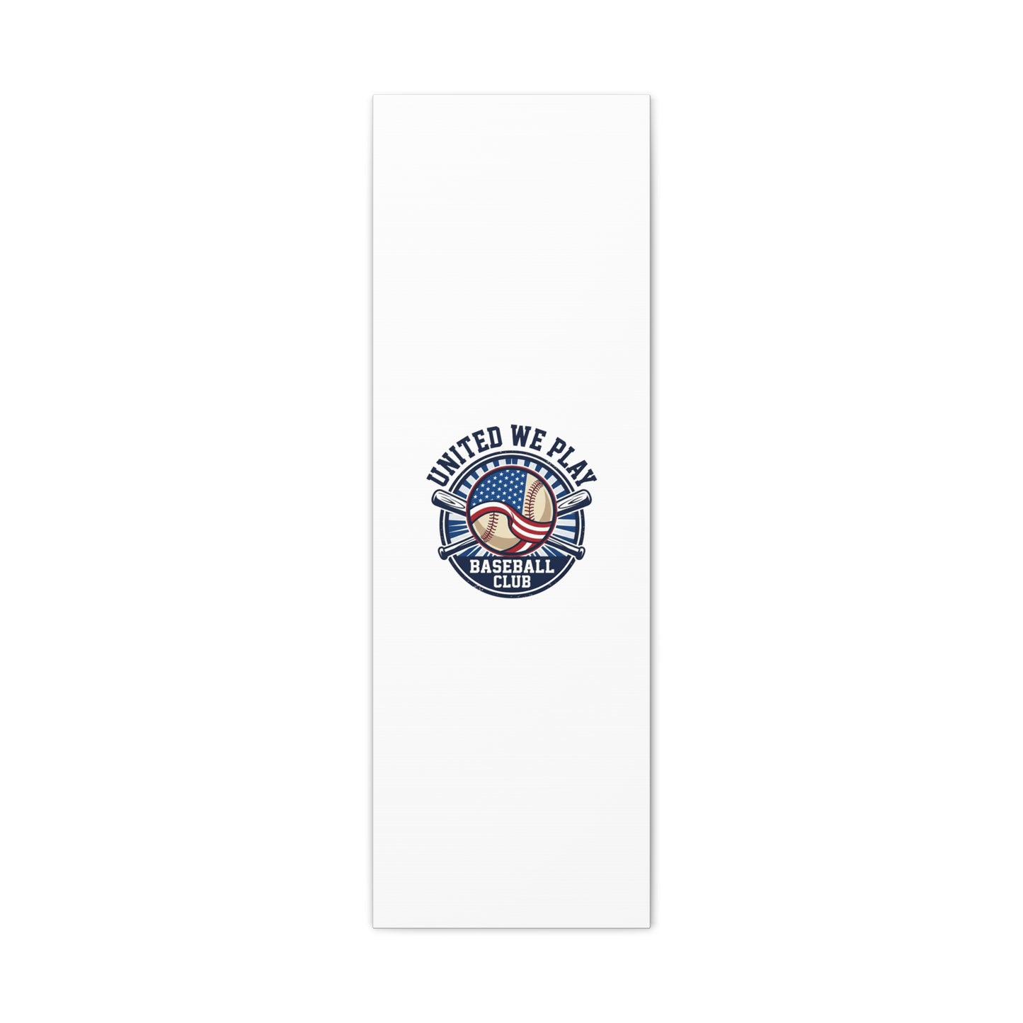 United We Play Baseball Club Canvas | Patriotic Baseball Graphic, Vintage Ballpark Aesthetic