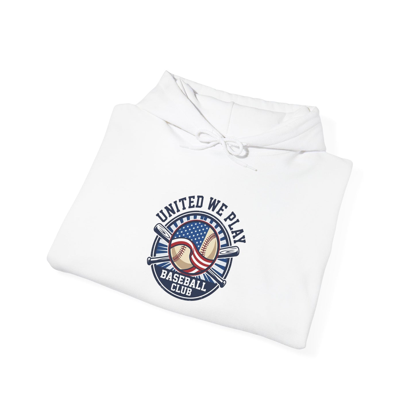 Patriotic Baseball Graphic Hoodie | vintage red white blue ballpark aesthetic
