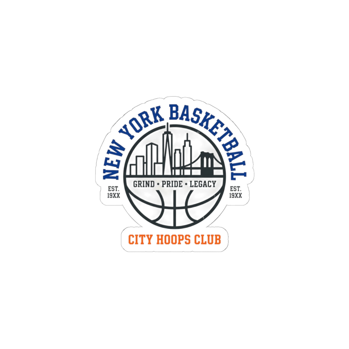 New York Basketball City Hoops Club Sticker | varsity, streetwear
