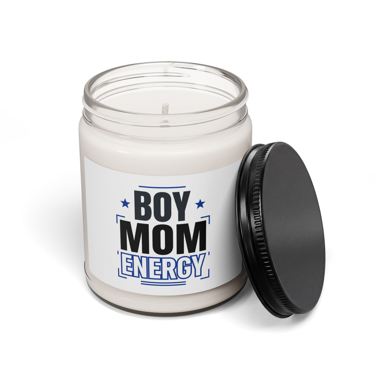 Boy Mom Energy Candle | Mother's Day Minimal Typographic Mom Identity