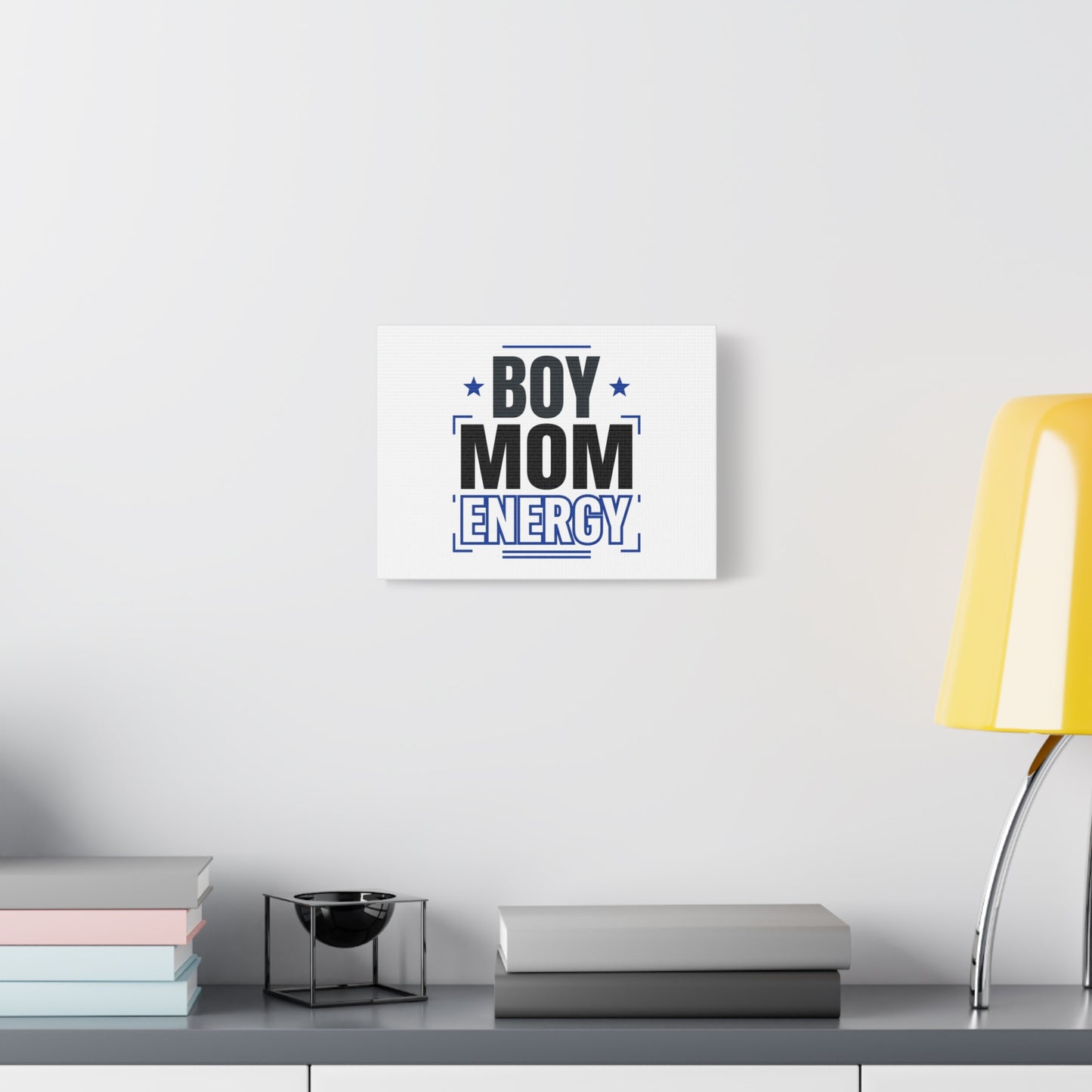 Boy Mom Energy Canvas, Minimal Typographic Mom Wall Art | Mother’s Day Mom Identity