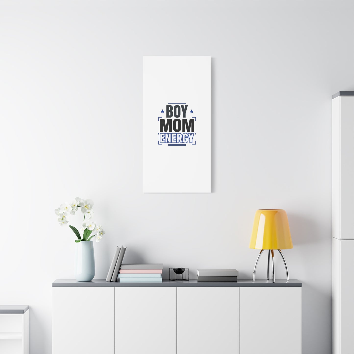 Boy Mom Energy Canvas, Minimal Typographic Mom Wall Art | Mother’s Day Mom Identity