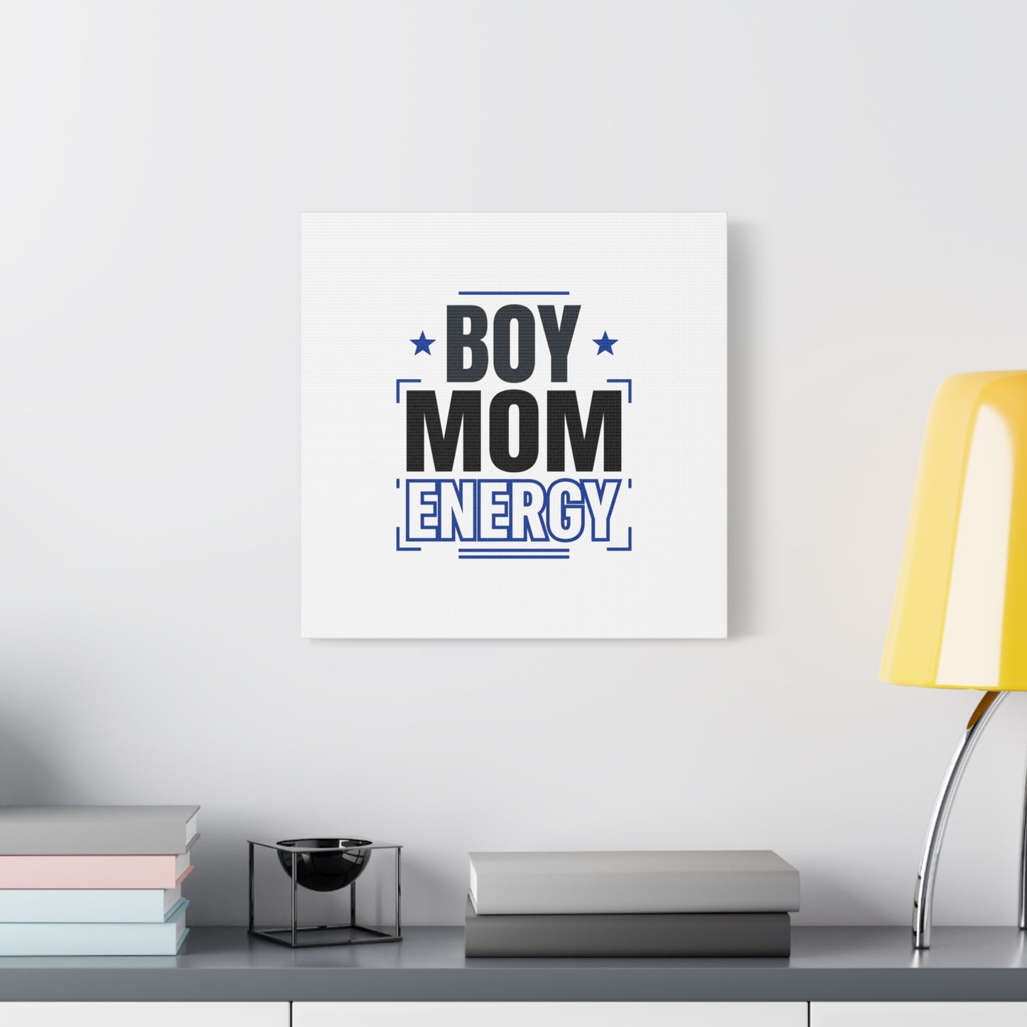 Boy Mom Energy Canvas, Minimal Typographic Mom Wall Art | Mother’s Day Mom Identity