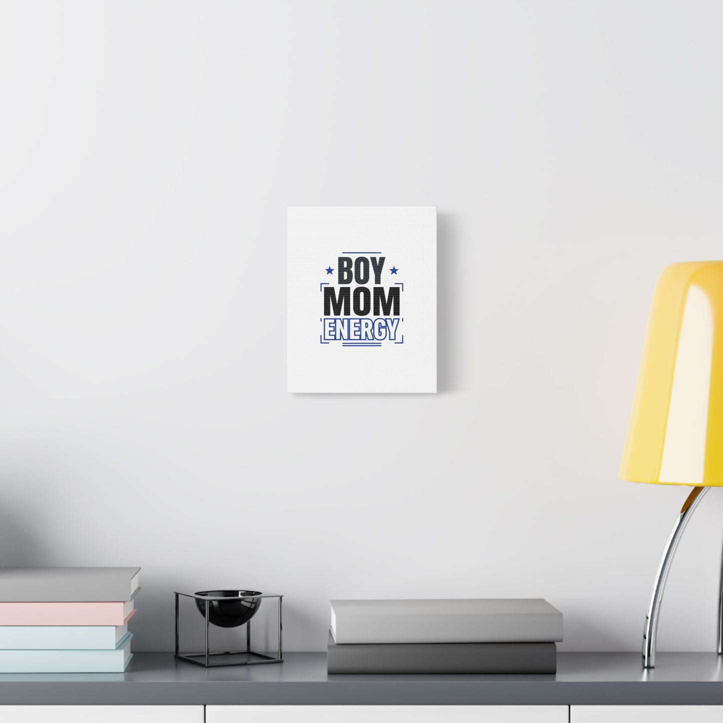 Boy Mom Energy Canvas, Minimal Typographic Mom Wall Art | Mother’s Day Mom Identity
