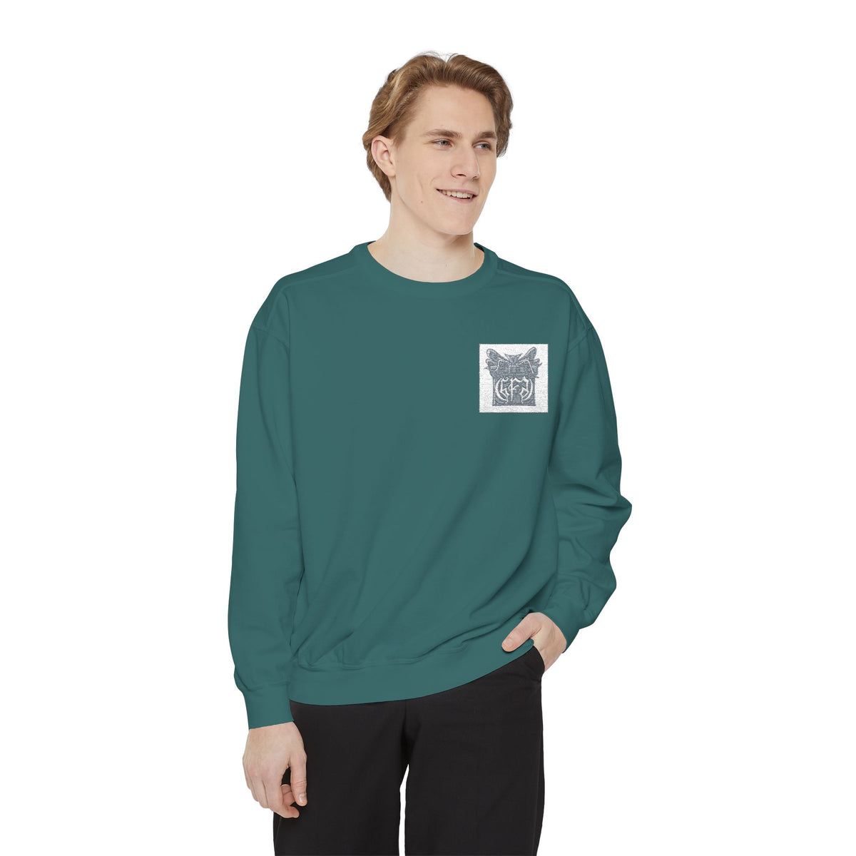 Abstract Floral Pocket Sweatshirt — Minimal Graphic Crewneck