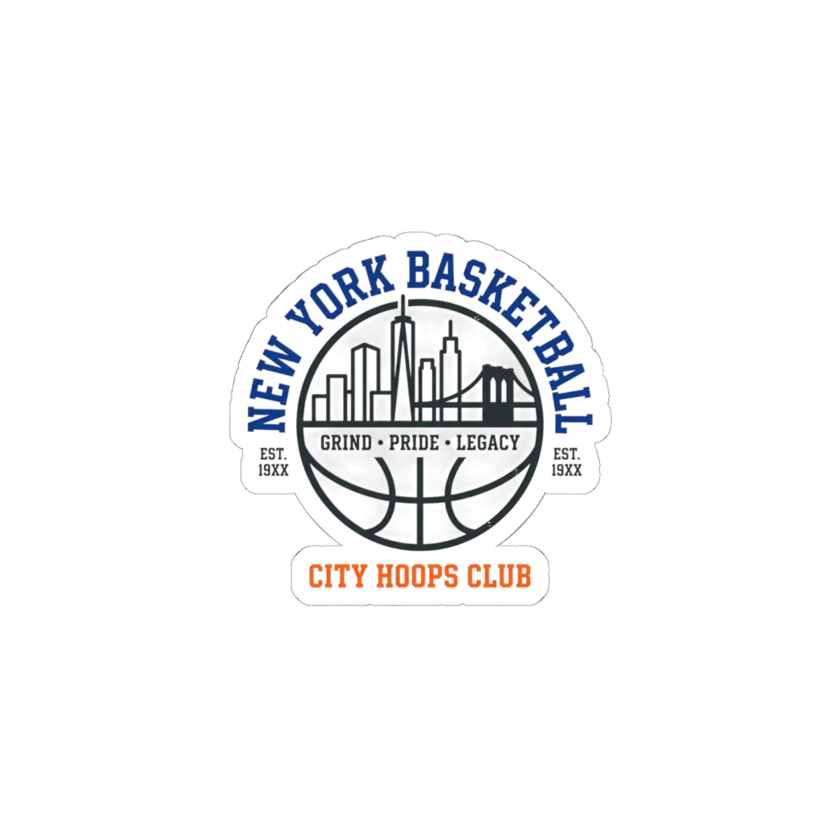 New York Basketball City Hoops Club Sticker | varsity, streetwear