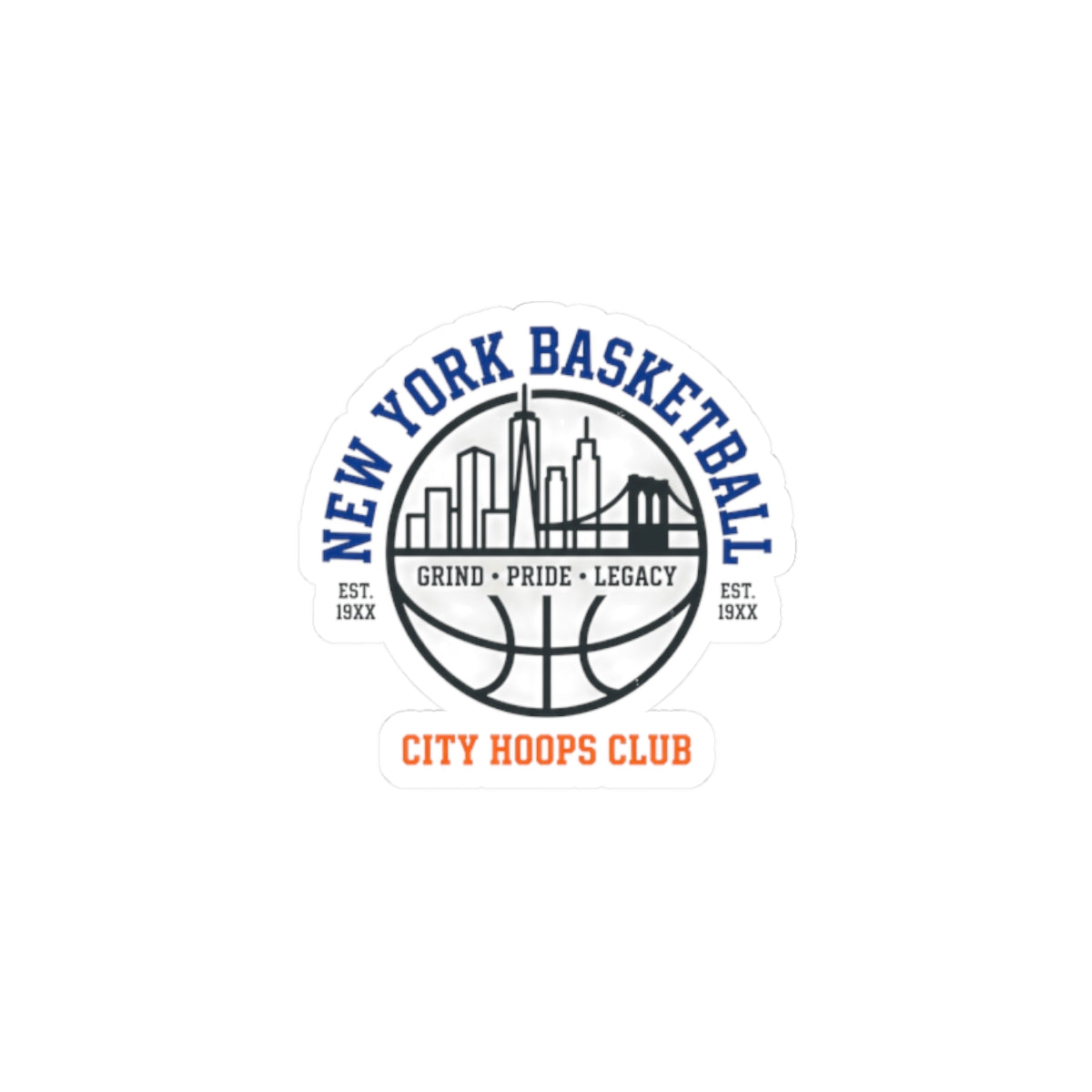 New York Basketball City Hoops Club Sticker | varsity, streetwear