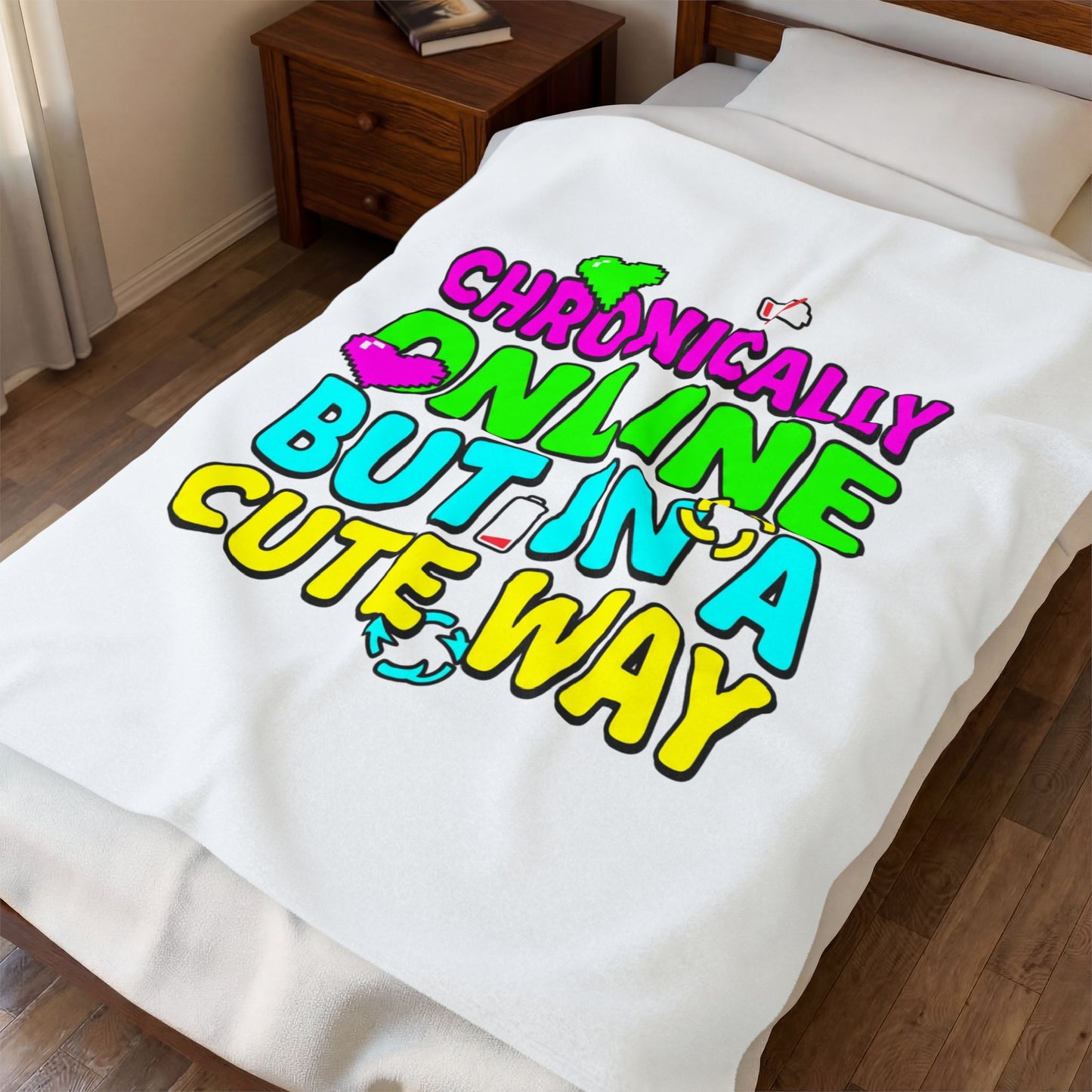 Chronically Online But In A Cute Way Blanket | meme-core, cringe-core