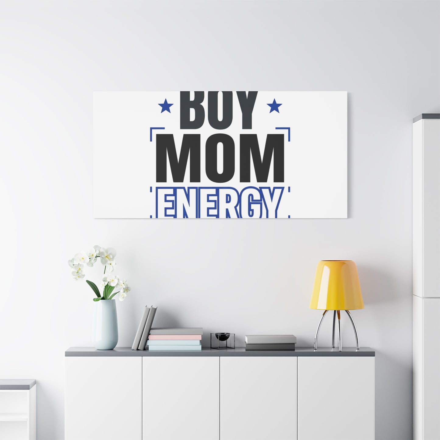 Boy Mom Energy Canvas, Minimal Typographic Mom Wall Art | Mother’s Day Mom Identity