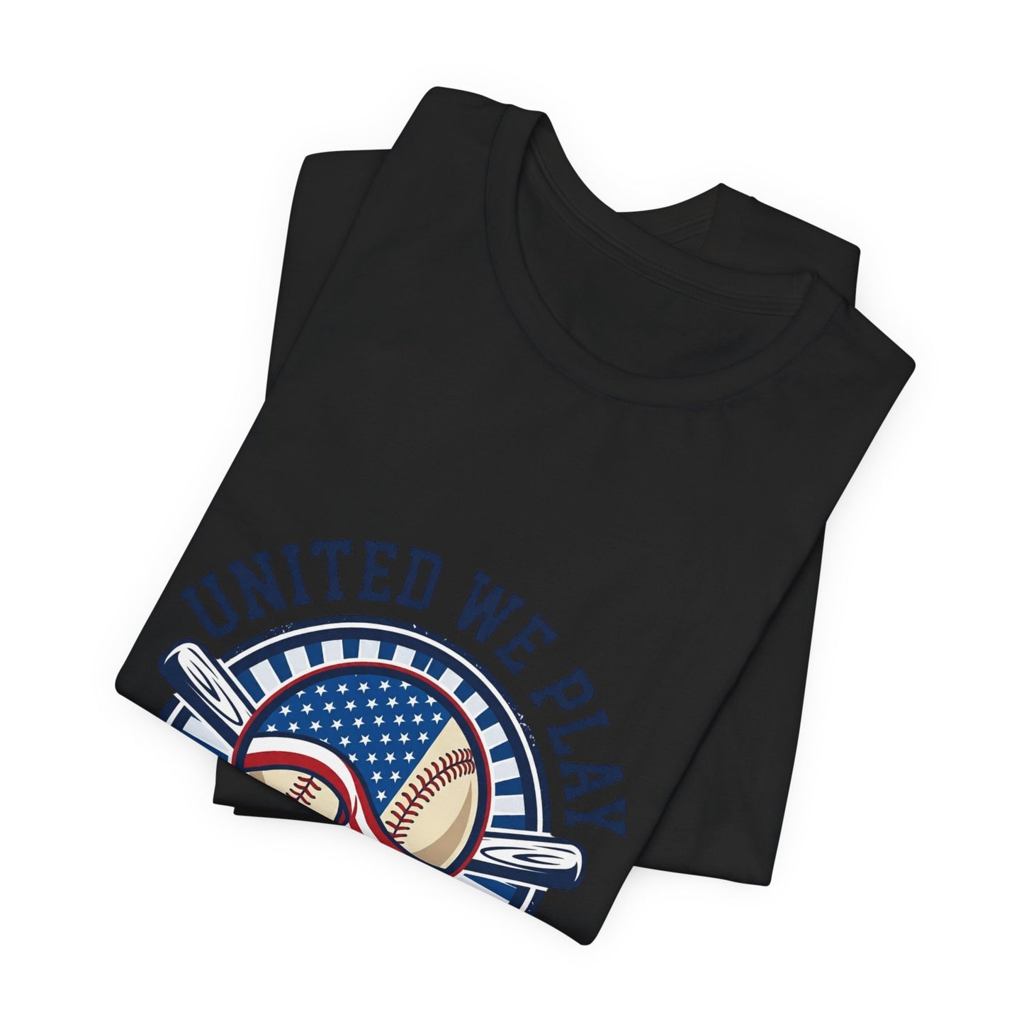 United We Play Baseball Tee | Patriotic Baseball Tee, Vintage Red White Blue Shirt