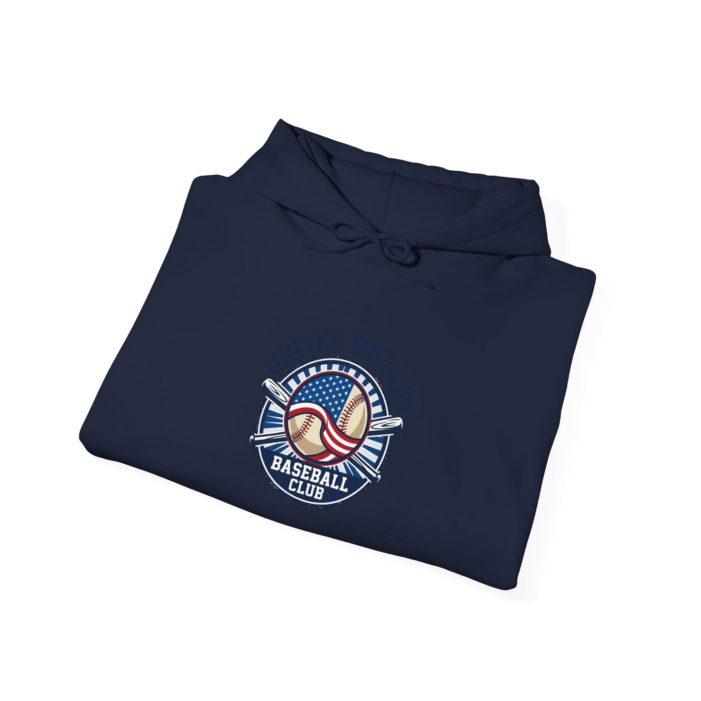 Patriotic Baseball Graphic Hoodie | vintage red white blue ballpark aesthetic