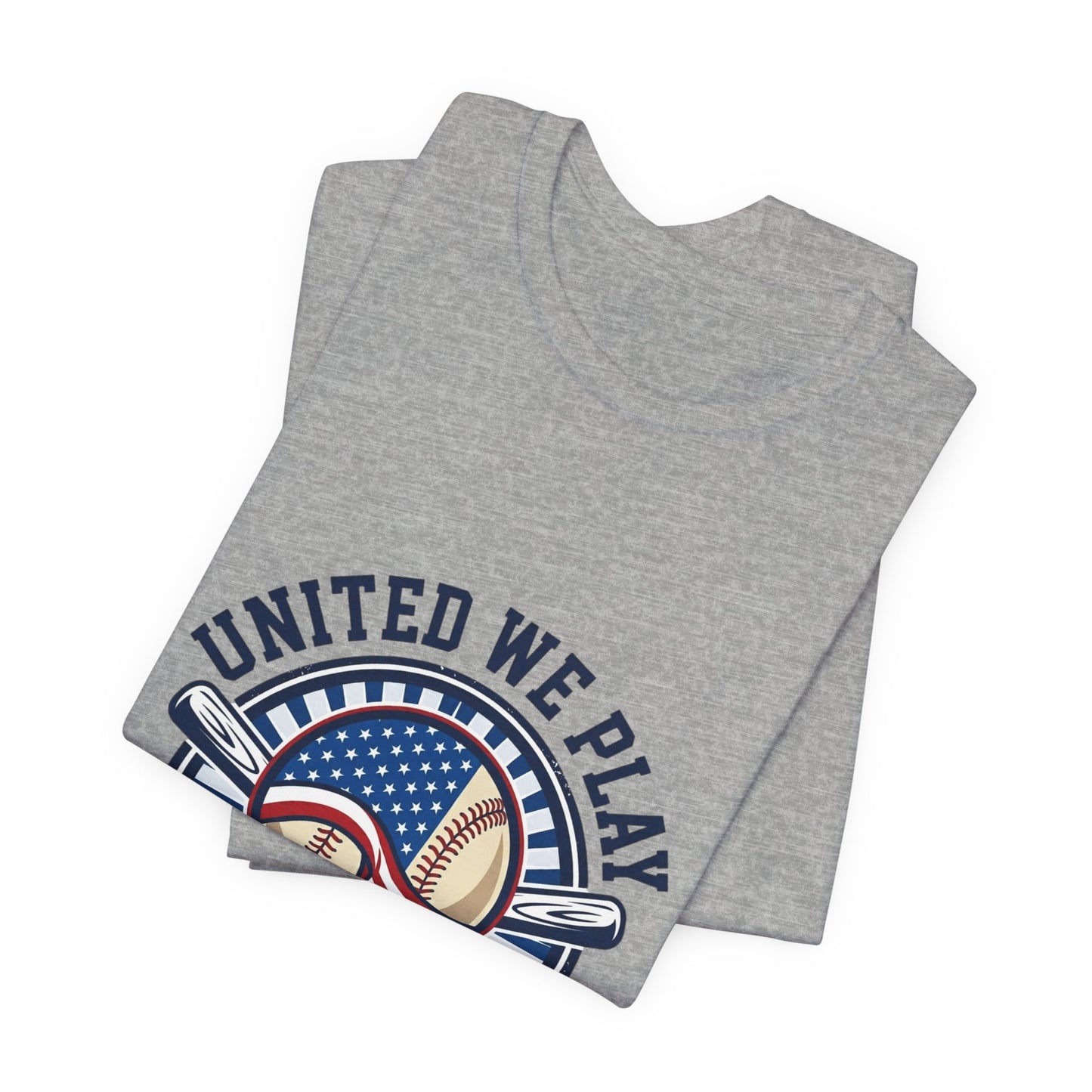 United We Play Baseball Tee | Patriotic Baseball Tee, Vintage Red White Blue Shirt