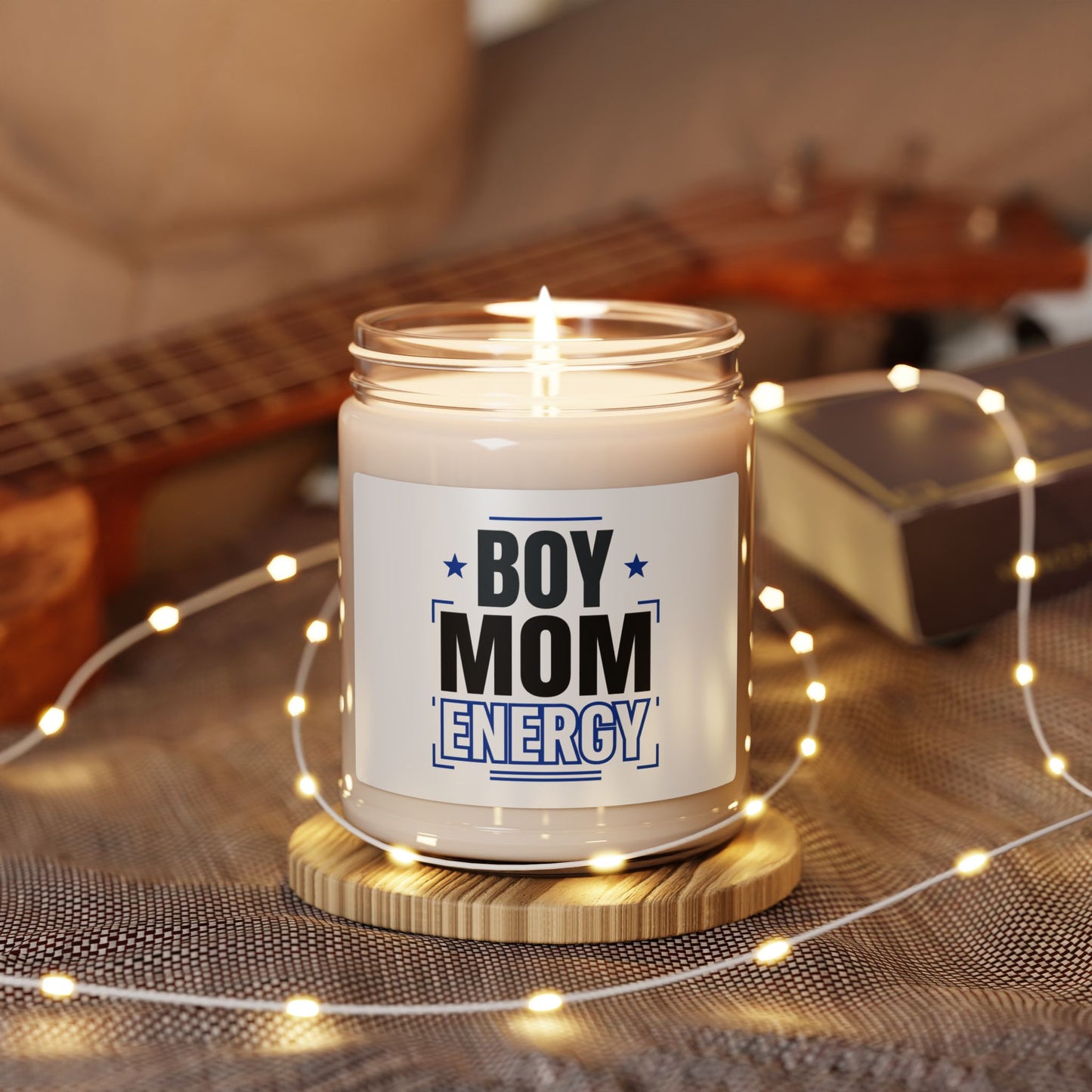 Boy Mom Energy Candle | Mother's Day Minimal Typographic Mom Identity