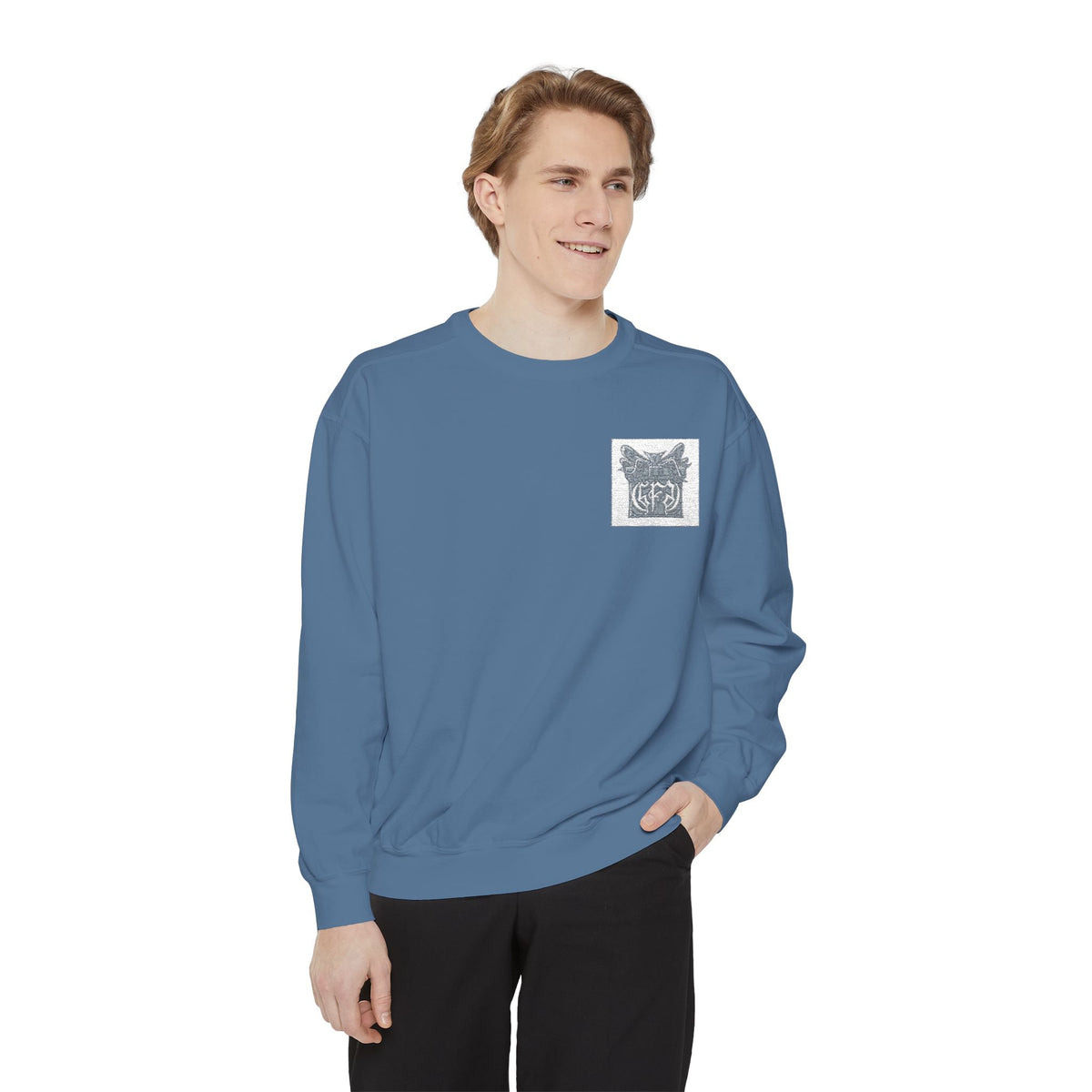 Abstract Floral Pocket Sweatshirt — Minimal Graphic Crewneck