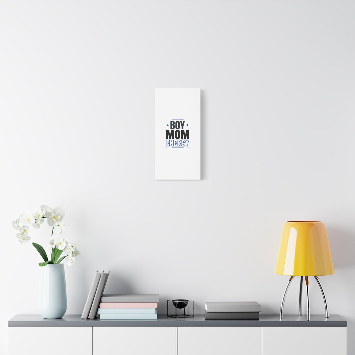 Boy Mom Energy Canvas, Minimal Typographic Mom Wall Art | Mother’s Day Mom Identity