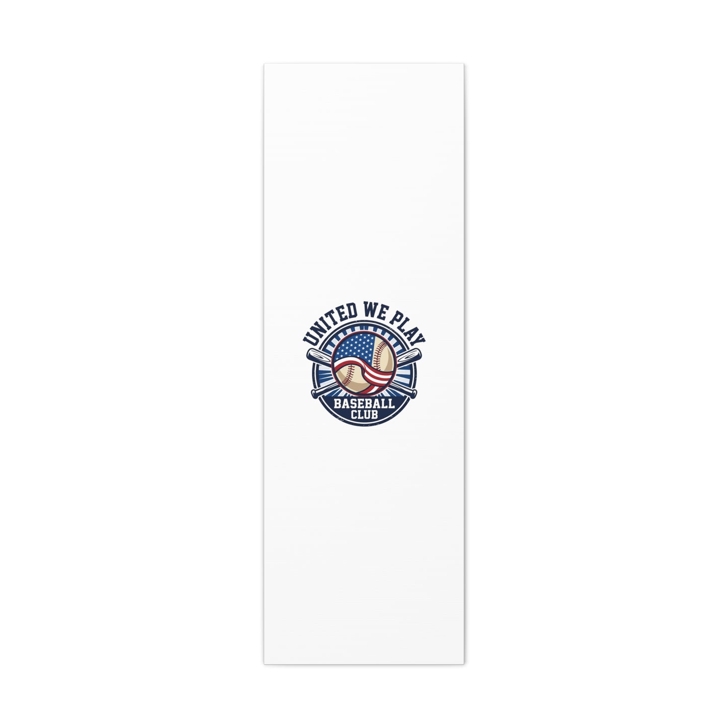 United We Play Baseball Club Canvas | Patriotic Baseball Graphic, Vintage Ballpark Aesthetic